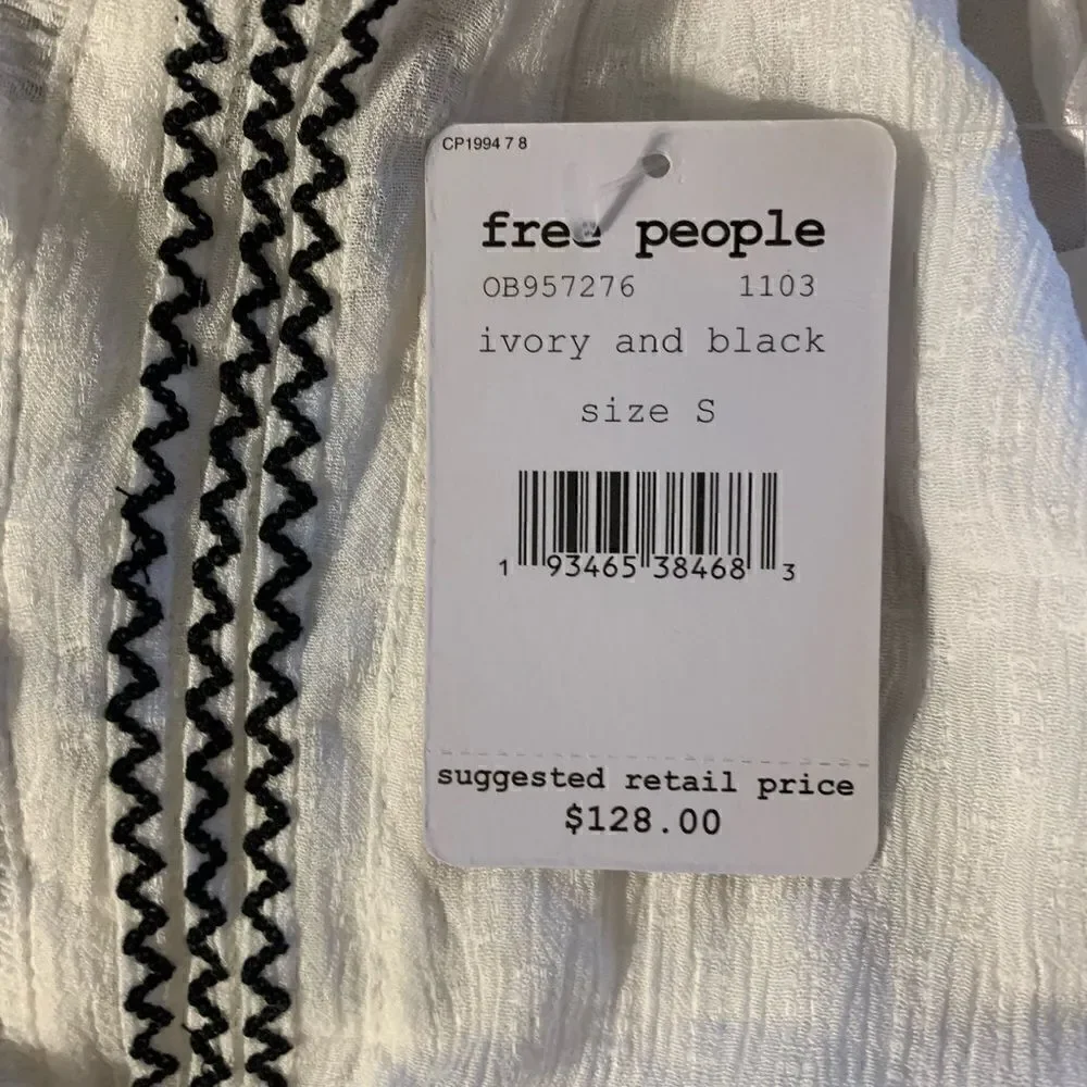 Free People | Weekend Brunch Dress | Ivory/Black